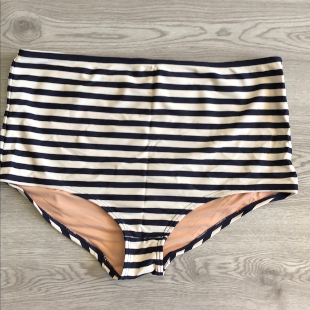 J. Crew stripes high waist swim bottom